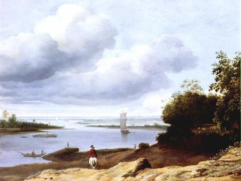 BORSSUM, Anthonie van Extensive River View with a Horseman dgh China oil painting art